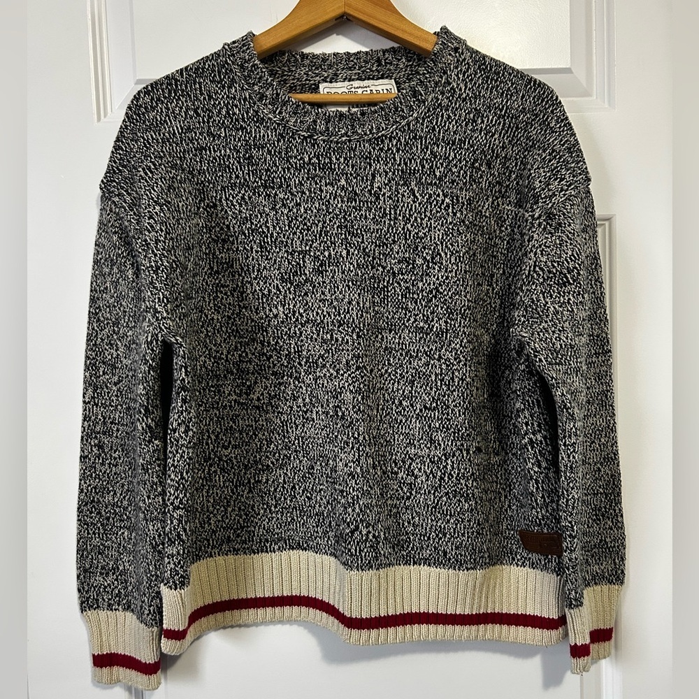 Roots Cabin Crew Neck Sweater Boxy Iconic Canada Large - Picture 1 of 7